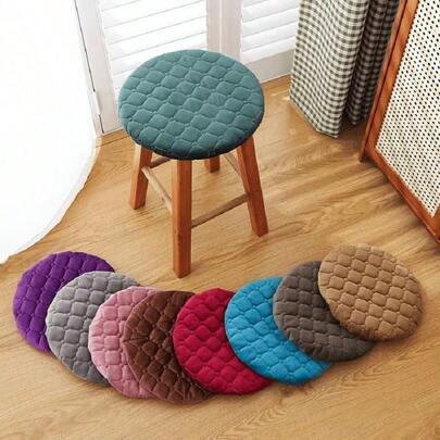 1/4 miếng đệm ghế tròn, vỏ bọc ghế tròn gia dụng, vỏ bọc ghế bàn ăn nhỏ màu trơn dày chần bông cho mọi mùa