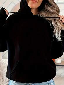 Women's Witchcraft Moon Phase And "Thick Legs Beautiful Eyes Witch Style" Pattern Hoodie - Gothic Font, Crescent Moon Print, Casual Pullover, Suitable For Witch Style, All-Season Comfortable (Machine Washable), Daily Wear, Street Fashion, Mysterious Design, Dark Aesthetics, Soft Fabric, Printed Hoodie, Unisex Style, More Chic Than Bohemian, Alternative Fashion - màu đen - Xem 2