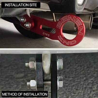 Juego de ganchos de remolque traseros para Civic, juego de ganchos de remolque traseros de estilo de carreras de aleación de aluminio universal compatible con modelos Civic Benen, construcción de aleación de aluminio premium (ligero, alta resistencia y resistente a la corrosión), diseño inspirado en las carreras que mejora la estética exterior del vehículo, fácil instalación con pernos