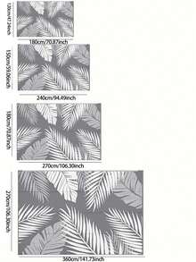 1 块户外地毯，防水、防污、便携、易于清洁，由聚丙烯制成，适用于露营、房车、室内/室外露台、大面积甲板地毯、后院、阳台、门廊、海滩，灰色和白色