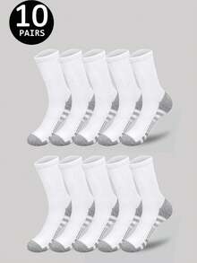 2/5/10/20 Pairs Of Men's Striped Print Mid-Calf Socks, Spring And Summer Set, Casual And Comfortable Socks, Suitable For Daily Wear, Simple Men's Socks Suitable For All Seasons, Sports Simple Style Mid-Calf Socks, Fall