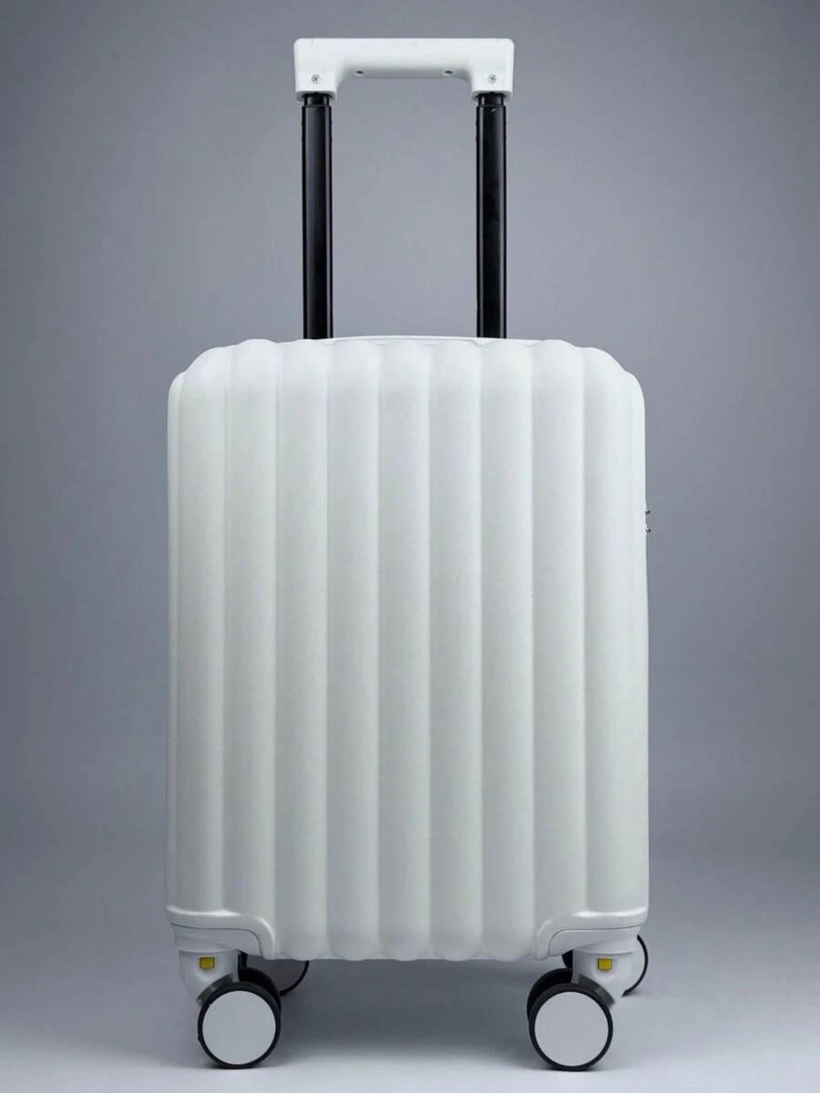 ANAC Standard Travel Carry-On Suitcase 10kg ABS Resistant | Double 360° Wheels Built-In Padlock USB Input Expandable Zipper - White - View 1
