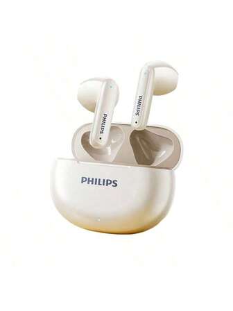 PHILIPS TAT1199 Voz clara, reducción de ruido, carga ultrarrápida, batería de larga duración, resistente al agua y al sudor para deportes al aire libre, transmisión rápida, fuerte capacidad antiinterferente, color blanquecino.