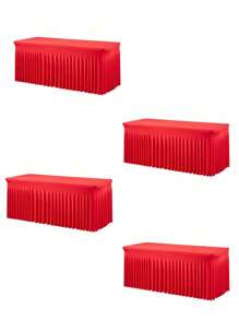 1 pieza Mantel de mesa de tela de espándex blanco, resistente a las arrugas y lavable, se ajusta a mesas de comedor rectangulares, funda elástica para mesa de patio, adecuada para bodas, banquetes, fiestas, estilo Ins de lujo, mantel elástico blanco para hotel, banquete, cumpleaños, conferencia