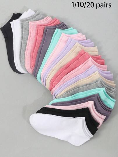 1/10/20双女士短袜，薄款休闲时尚浅口袜，适合所有季节