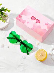 10/12 Peças - Óculos Sem Aro em Formato de Coração, Óculos em Formato de Coração, Óculos Sem Armação em Formato de Estrela de Cinco Pontas, Uma Ampla Variedade de Óculos Transparentes Verdes para Lembrancinhas de Festa, Perfeito para Festas na Piscina e na Praia, Festas de Verão. Óculos Transparentes em Formato de Coração para Festas, Festa de Feriado