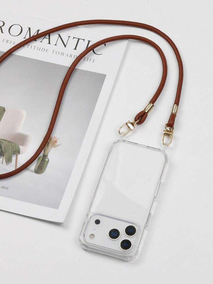 节日礼物户外斜挎手机壳带挂绳 - 棕色 - 查看 1
