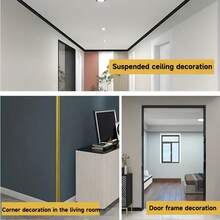 Tiras decorativas de PVC, tiras decorativas autoadhesivas de PVC de alto brillo, pegatinas de pared 3D, rebordes de muebles, ribetes de espejo, rollo de 5 metros de largo para paredes, pantallas, ribete de espejo de sala de estar, decoración de bordes de techo y pared para el hogar y la oficina - Multicolor - Ver 10