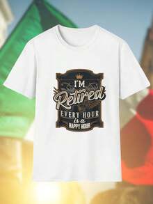 Retired Happy Hour Maglietta Uomo Divertente Regalo Pensione T Shirt Estiva Casual Moda Offerta Speciale Idea Regalo Uomo Sconto Occasioni Shopping Online