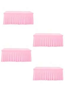 1 pieza Mantel de mesa de tela de espándex blanco, resistente a las arrugas y lavable, se ajusta a mesas de comedor rectangulares, funda elástica para mesa de patio, adecuada para bodas, banquetes, fiestas, estilo Ins de lujo, mantel elástico blanco para hotel, banquete, cumpleaños, conferencia