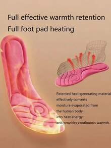 1 Pair Unisex Nano Self-Heating Insoles, Odor Eliminating, Constant Temperature, Reusable, Moisture Absorbing Foot Warmer, Comfortable Warm Design - Yellow - View 4