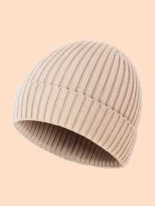 1 件儿童幼儿罗纹针织帽 - 多色可选，适合冬季、圣诞节和日常保暖 - Ribbed Knitted Beanie Hat - 查看 8