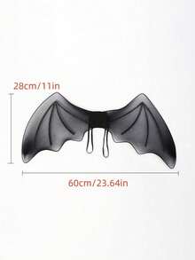 1 bộ đạo cụ biểu diễn tiệc Carnival COS Devil Wings, cánh dơi lưới đen có ba lô, trang phục biểu diễn lễ hội Halloween - màu đen - Xem 4