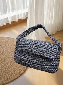 4pcs DIY Faux Leather Fabric Strips, Suitable For Crochet And Knitting - Total Weight 14.1 Oz (Approx. 390g/3.53oz), Length 36 Yards, Ideal For Making Bags, Blankets, Pillows And Rugs - Unique Metallic Colors, Polyester - Multicolor - View 10