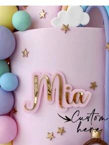 Personalized Name Cake Ornaments, Double-Layer Acrylic, Laser Cutting, Birthday Cake Decoration, Acrylic Cutting 3D,Home & Living,Haunt Your Home
