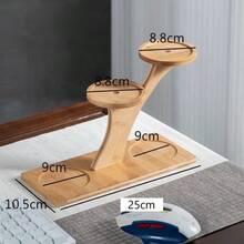 1 szt. bambusowy stojak na doniczki z tacką do dekoracji sukulentów, specjalny stojak na kwiaty na balkon, kreatywny stojak do przechowywania z litego drewna bambusowego, stolik z figurkami/ozdobami
