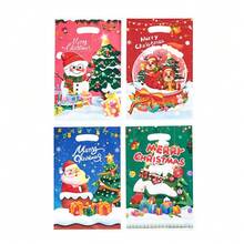 30 piezas Bolsas de regalo de plástico perlado para Navidad, caramelos, galletas, bolsas de obsequio, bolsas de OPP, decoraciones navideñas, pijamas navideños, regalos navideños, decoración navideña