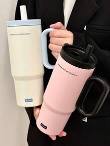 Cốc giữ nhiệt lớn 720ml, dung tích lớn, cốc cà phê ô tô, bình giữ nhiệt bằng thép không gỉ, bình chân không có ống hút, bình nước bằng thép không gỉ màu hồng. Bộ đồ uống chất lượng cao này giúp giữ đồ uống của bạn ở nhiệt độ hoàn hảo. Cốc du lịch tiện lợi, cốc cà phê đá, cắm trại ngoài trời, đi bộ đường dài, tự lái, những vật dụng cần thiết khi trở lại trường học, những vật dụng cần thiết cho văn phòng, những vật dụng cần thiết cho ký túc xá, những vật dụng cần thiết cho gia đình, dành cho cả nam và nữ. - Nhiều màu - Xem 4