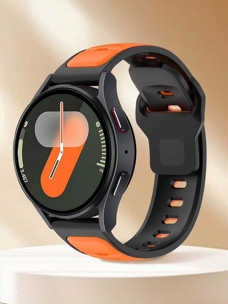Dây đeo đồng hồ silicon 20mm/22mm tương thích với Samsung Galaxy Watch 7 FE 6 5 4 40mm 44mm / Samsung Watch 5 Pro 45 44mm / Samsung Watch 6 43mm / Samsung Watch 4 Classic 46mm, Dây đeo silicon chống nước, chống mồ hôi, thích hợp cho nam và nữ, thích hợp cho đồng hồ , đồng hồ, đồng hồ Garmin, màu đen và cam