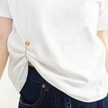 3-Pack Camellia Adjustable Hem Clips - No-Sew Snap Fasteners For Long Shirts And Dresses, Unisex Hem Fixers, Skirt Length Adjusters, Bohemian Style, Fashionable Hem, Lightweight Design, Fashion Accessories, Wardrobe Essential - Camellia 3-pack - View 8