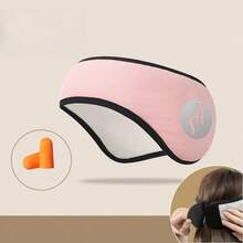 1pc Sleep Soundproof Ear Muffs, Adjustable Hook And Loop Eye Mask, Multifunctional Eye Mask And Ear Cover, With Earplugs, For Noise-Blocking Without Pressing Ears, Adjustable Sports Headband, Cold Weather Protection, Suitable For Sleeping, Napping, And Night Use Throughout The Year, For Bedroom, Travel, Office, School, Outdoor Activities, Made Of Polyester Fiber