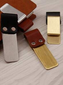 1pc Customized Name Metal Faux Leather Pen Holder Brass Stainless Steel Pencil Clips Vintage Diary Loose Leaf Notebook Pen Organizer Office Suppliesmetal Holder Stainless Steel Pen Clip For Notebook Diary School Office Accessories Back To School Customized Pencil Clips - Multicolor - View 7