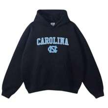 Vintage Sport Teams Collection Unisex Crewneck Black Hoodie, Graphic Team Collection Hoodie, Gift For Fans-New Arrivals For Autumn/Winter: Unisex Relaxed-Fit Cotton-Blend Long-Sleeve Hooded Sweatshirt - CAROLINA - Xem 1
