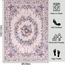 Modern Abstract Rug, Large Mat, Contemporary Decorative Rugs For Living Room, Series Bedroom Interior, Entrance Dining Room Office Throwing Mat Floor Washable - Butterfly Pink - View 9