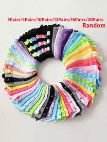 3/5/10/12/16/20 Paar sortierte Süßigkeiten-Farbige, bequeme & modische Unisex Lässig socken