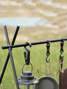 2/4/6-Pack Outdoor Tent Mini Clip, Press-Type Non-Slip Fixing Clamp With Windproof Rope, Awning Alligator Clips, Light Hooks, Portable Multi-Functional Tent Awning Anti-Slip Clips, Skylight Anti-Slip Clips, Suitable For Camping, Hiking, Adventure And Other Activities, Used For Food Bags, Camping Lanterns And So On Camping Stuff - Multicolor - View 9