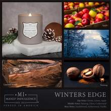 Winters Edge - Velas perfumadas para hombres, mecha de madera de 15 onzas, cera de mezcla de soja premium, quemaduras de 60 horas, velas perfumadas para el hogar, fabricadas en los - Traje y corbata - Ver 9