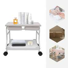 Tragbarer Kosmetiker-Wagen, Fußtherapie-Fußbad mit Rädern, Manicure-Fußsteiger, Schönheitssalon oder Nageltechnik-Fußbad-Spa, Massage-Station, weiß/schwarz