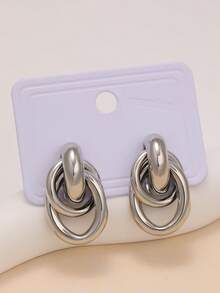 Futuristisches asymmetrisches Edelstahl Ohrringe Set für Frauen, geeignet für Paare, täglichen Gebrauch und als Geschenk für Freunde