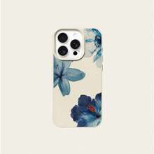 1pc TPU Material Elegant Watercolor Blue Floral Hibiscus Pattern Phone Case Compatible With IPhone//Compatible With Redmi - White - View 5
