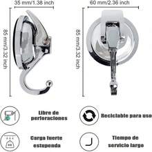 EstiloTendenciaFLYSKY Ganchos De Ventosa, 2 Piezas Ganchos Adhesivos Reutilizable Toallero Perchero, Impermeable, Potente Colgador De SuccióN, Gancho De Ventosa Sin PerforacióN, Para BañO,Toallas,Ropa,Cortina,CocinaCalidad PremiumVersióN Mejorada - bronceado - Ver 6