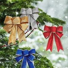 1 Stück glänzende Weihnachtsschleife Dekoration - batteriefrei, geeignet für Weihnachtsbaum und Feiertags-Dekoration, Weihnachten