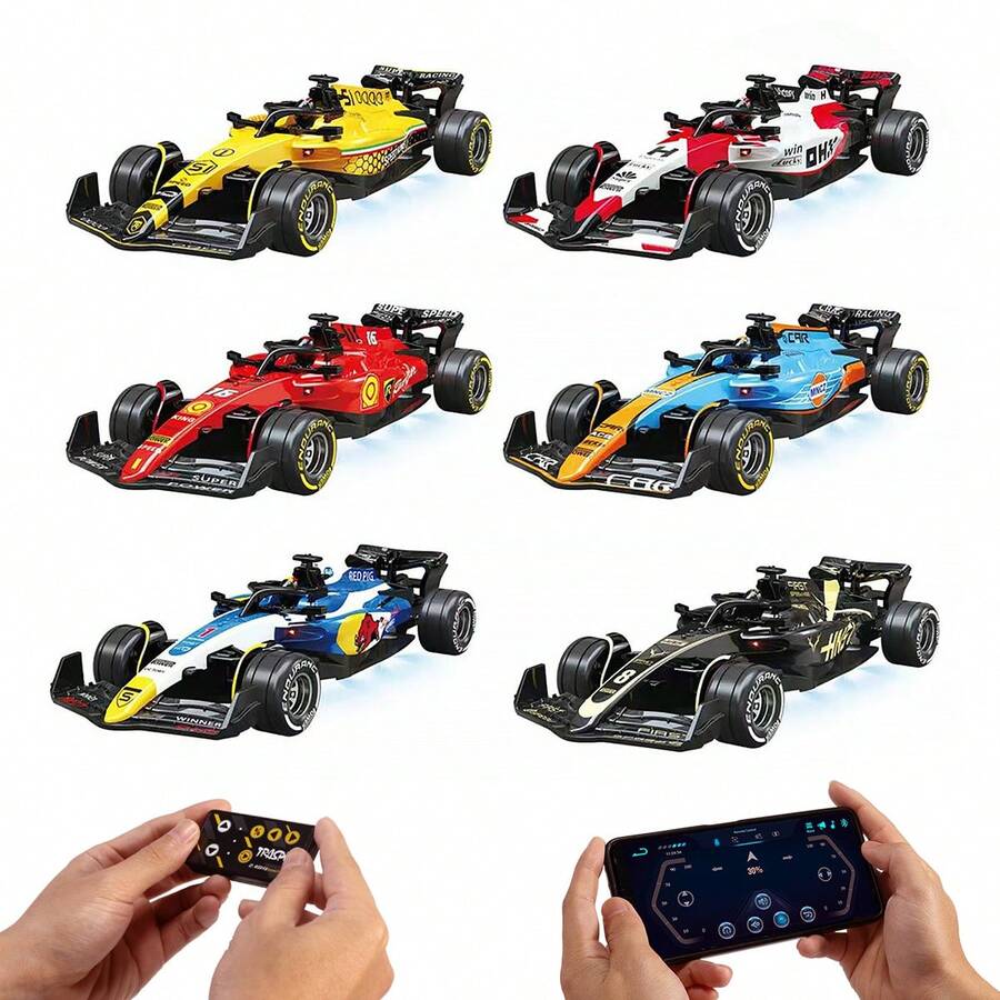 1件迷你F1遥控车玩具,1:64比例模型车,2.4G遥控四驱赛车,可调速档位,合金遥控车,LED炫酷灯光,适合6-12岁儿童。这款玩具车是送给男孩女孩的完美礼物,也是生日、新年和圣诞节礼物的理想之选。 - 彩色 - 查看 1
