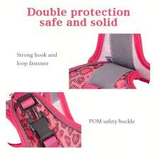 1 pezzo Set pettorina per animali domestici con motivo leopardato, pettorina leggera e regolabile per cani e gatti di piccola e media taglia