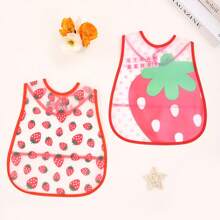 1 件防水围兜，婴儿进食防污罩衣，带口袋，婴儿围兜