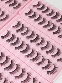 10 Pairs Fluffy Full Strip Faux Mink Lashes Black Color 10Pairs Tray Cheap Price Strip Eyelashes Strip Lashes, Lashes, Eyelashes, Fake Lashes