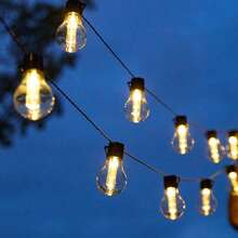 أضواء سلسلة جنية تعمل بالطاقة الشمسية عالية السطوع جديدة، 10/20/30 مصباح LED شمسي بتصميم إديسون قديم، بطارية ليثيوم جديدة A50، 8 أوضاع - أضواء جنية IP65 للحديقة والتخييم والحفلات والفناء والجدران والاستقلال والزفاف وعيد الهالوين وعيد الميلاد