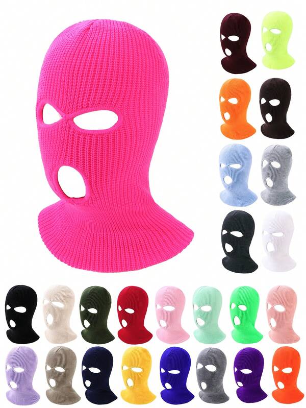 1 Peça Gorro Balaclava Simples e Casual de Cor Sólida, Máscara Facial Unissex para Rua e Ciclismo, Protetor de Orelha e Pescoço à Prova de Vento