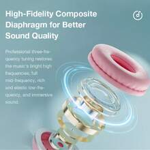 Wireless Headphone, Cat Ear DesignHeadphone With Built-In MicrophoneFoldable Bluetooth-Compatible Headset ForMobile Phone, PC &Laptop Christmas Gifts 035C 200mAh