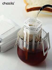 choxila 50/100/150个带挂耳设计的便携式咖啡滤纸袋，便携式一次性滴滤咖啡滤纸袋单份，倒入咖啡过滤器，兼容各种咖啡杯/餐具，适用于旅行、露营、家庭、办公室学校用品返校、沙特国庆节