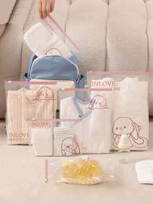 20/15/10 chiếc Túi đựng quần áo trẻ em trong suốt có thể nhìn thấy, Túi đựng quần áo hoạt hình có khóa kéo, Nhỏ gọn và di động để dễ dàng sắp xếp - Nhiều màu - Xem 6