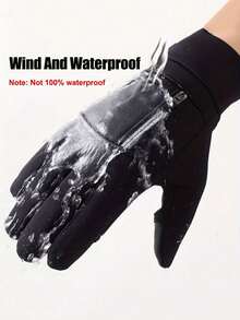 1 Pair Winter Windproof Waterproof Touchscreen Warm Gloves, Suitable For Outdoor Cycling, Fishing, Running, Skiing, Driving, Men's Anti-Slip Cold-Proof Touchscreen Gloves, Ideal Gift Choice - Multicolor - View 2