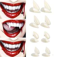 Set Of 8 Vampire Teeth 4 Size Halloween Cosplay Fangs Fake Teeth Halloween Party Cosplay Dentures Prop
