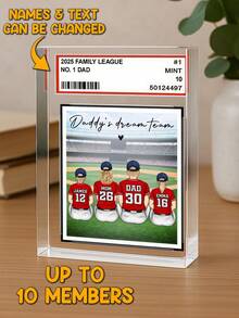 Catygift Custom Acrylic Sports Family Portrait Display, Personalized Family Gift, Gift For Dad, Mom, Sports Fan, Up To 10 Members - As Shown - View 4