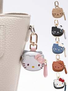 Sanrio 1 قطعة سانريو مفتاح كيتي القطة الكرتونية الجميلة، قلادة كيتي، جودة عالية من الجلد الصناعي، إكسسوار عصري للحقائب، هدية متنوعة للأحباء والعائلة والمعلمين والزملاء والجيران