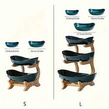 2/3 Layer Luxurious Wooden Fruit Rack - Living Room Snack Storage Tray, Creative Candy Dessert Service Tray - Natural Wood Decorative Rack, Space Saving Design, Easy Assembly Fruit Platter, Multi-Tier Serving Tray For Fruits, Christmas, New Year Gifts, Perfect Choice For Holiday Gifts - White - View 9